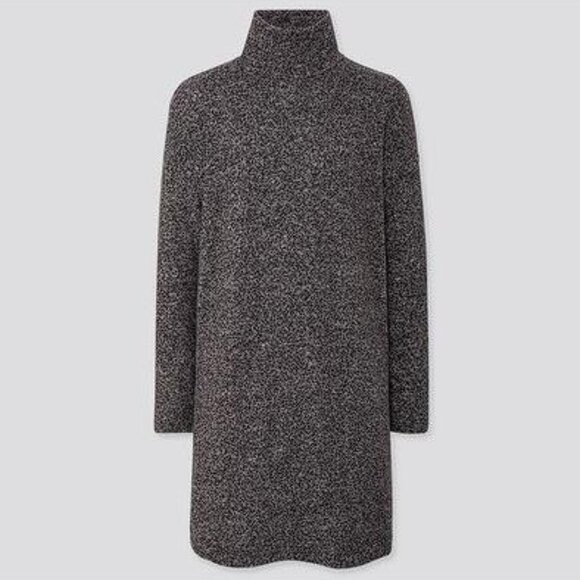 UNIQLO Women's Soft Knit Fleece Long Sleeves Dress Size XS In Dark Gray - Picture 1 of 6